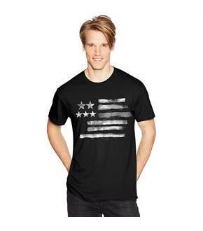 Men's Black & White Flag Graphic Tee